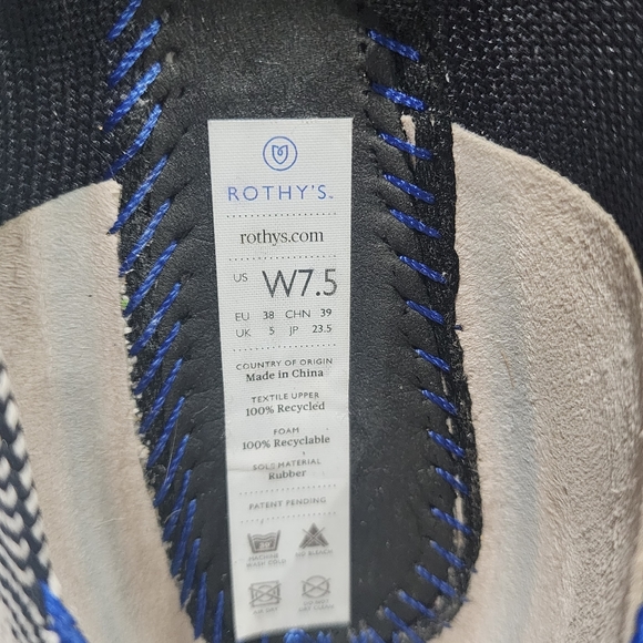 Rothy's The Flat Black Captoe 7.5 - Picture 2 of 10